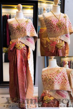 ชุดไทยเจ้าสาว ชุดไทยจักรพรรดิ์ เช่าที่แบมบี้ เวดดิ้ง ห้วยขวาง
